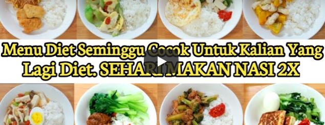 MENU DIET SEMINGGU. SEHARI MAKAN NASI 2X. DEFICIT KALORI